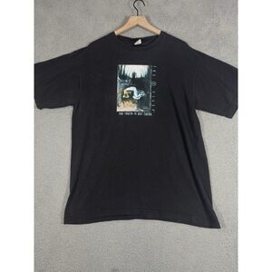 Vintage X Files The Truth Is Out There Fox Mulder T Shirt Sz XL 2001 Faded Black